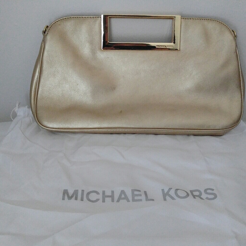 Michael Kors Gold Berkley Large Clutch - Picture 7 of 7